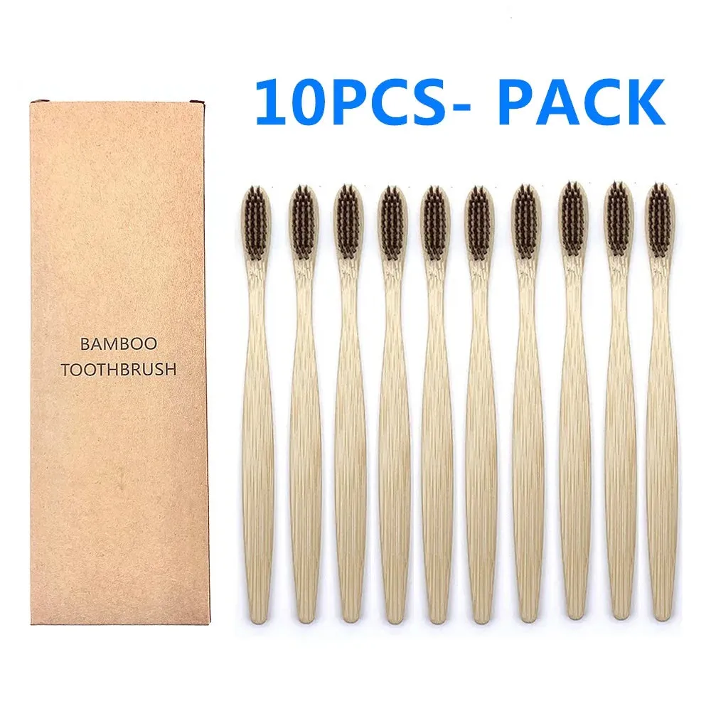 10PCS Biodegradable Bamboo Toothbrush