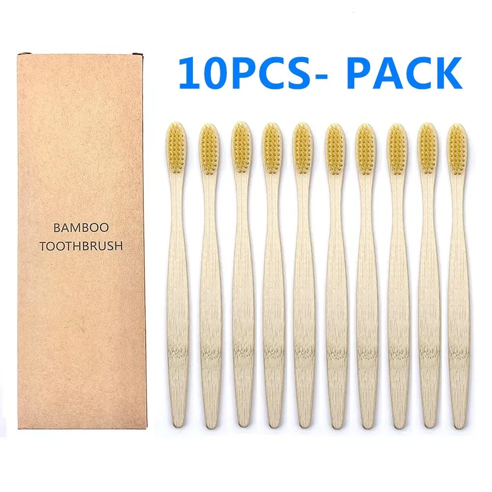 10PCS Biodegradable Bamboo Toothbrush