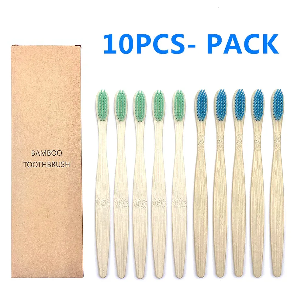 10PCS Biodegradable Bamboo Toothbrush