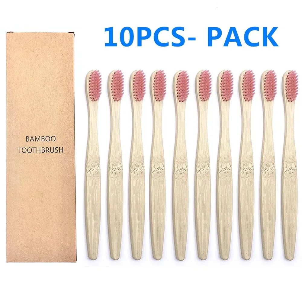 10PCS Biodegradable Bamboo Toothbrush