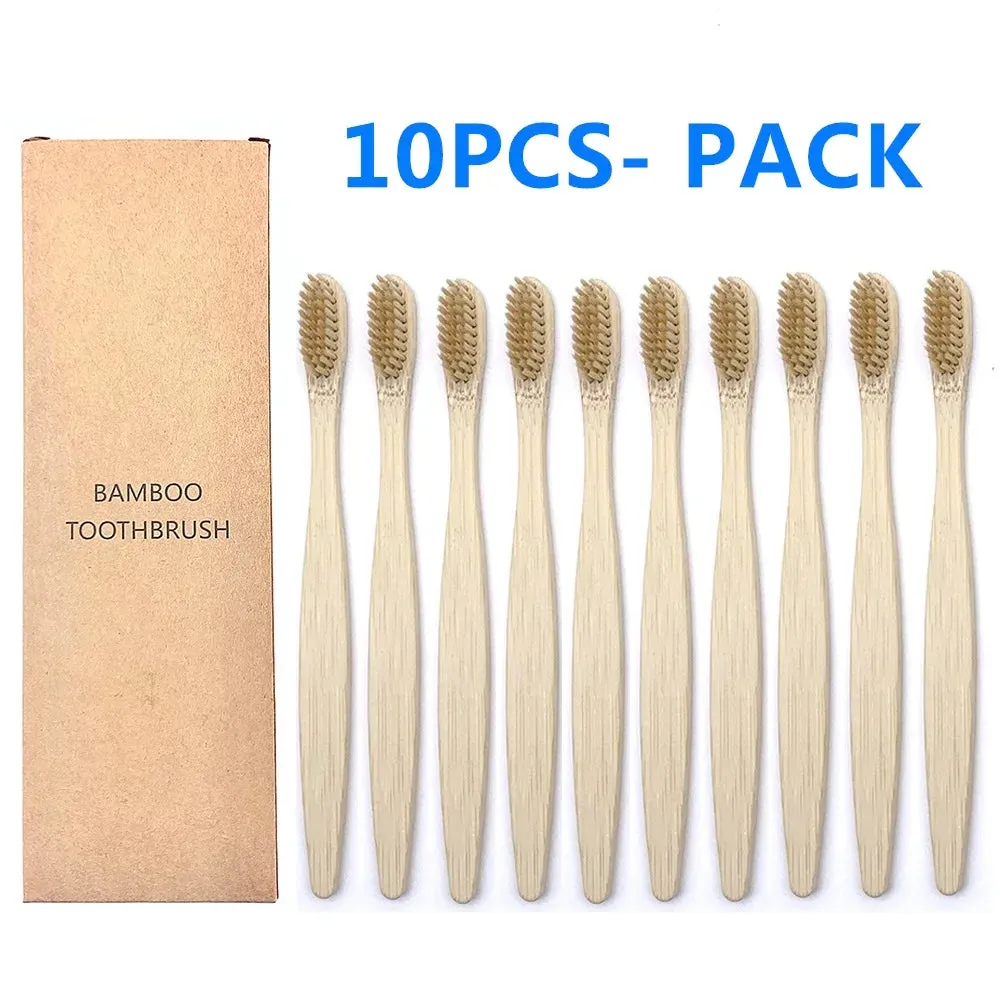 10PCS Biodegradable Bamboo Toothbrush