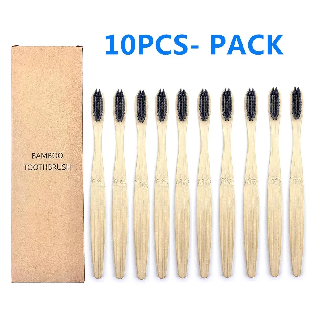 10PCS Biodegradable Bamboo Toothbrush