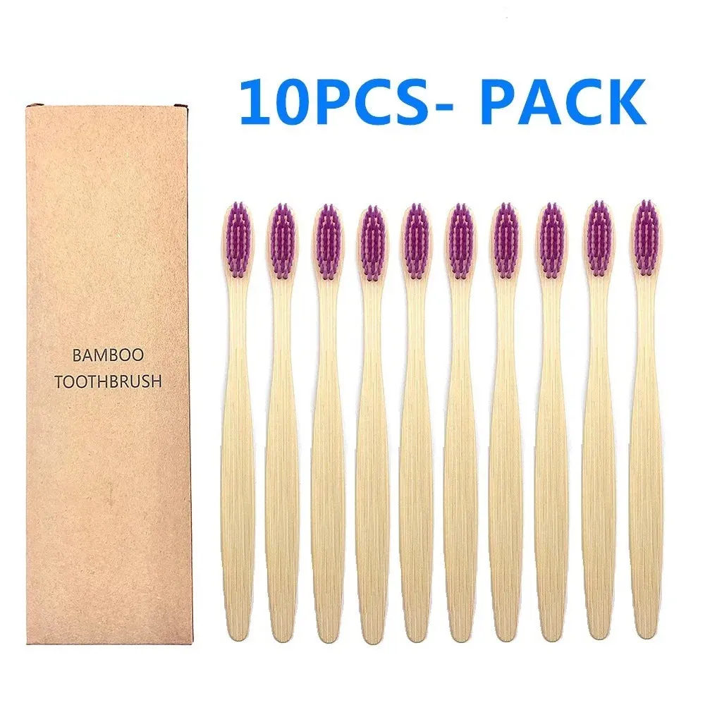 10PCS Biodegradable Bamboo Toothbrush