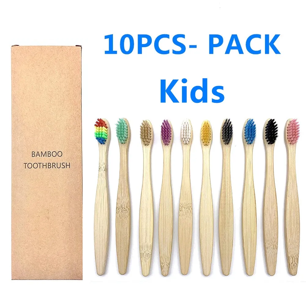 10PCS Biodegradable Bamboo Toothbrush