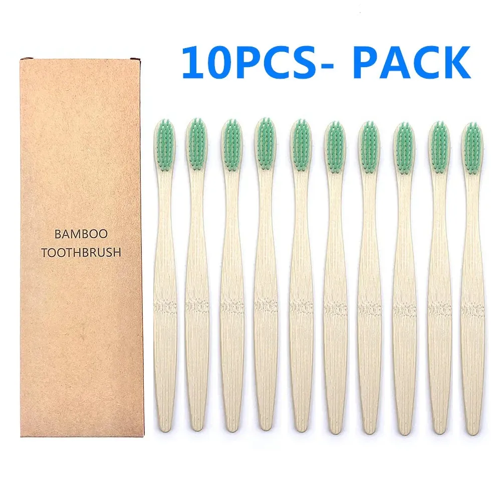 10PCS Biodegradable Bamboo Toothbrush