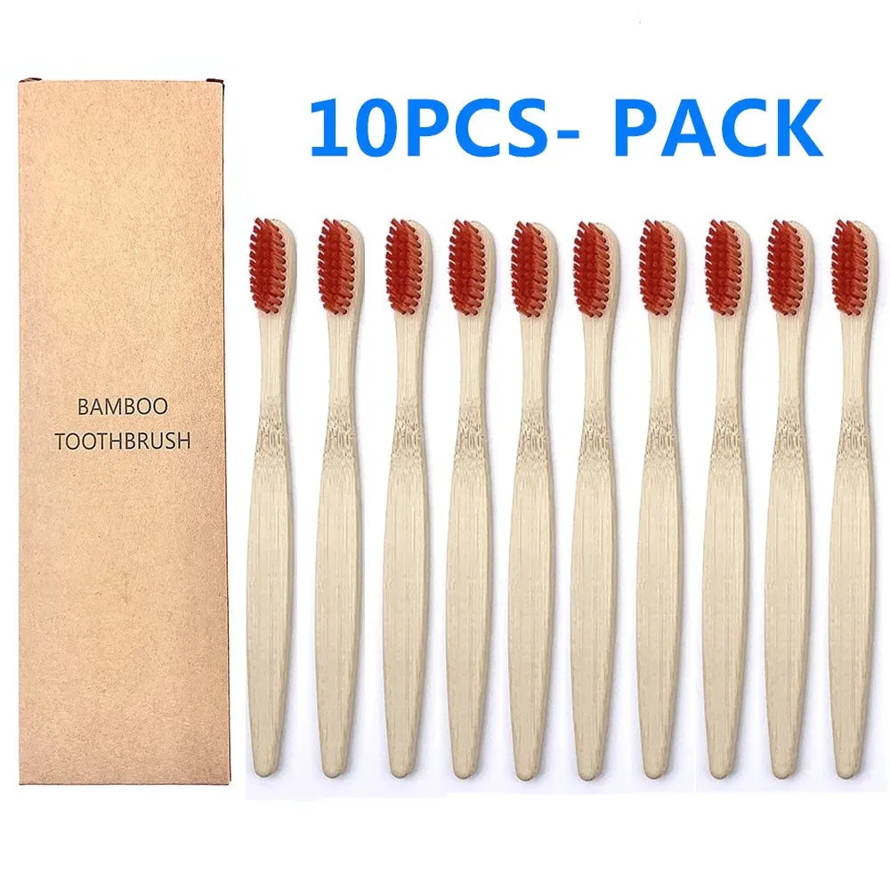 10PCS Biodegradable Bamboo Toothbrush