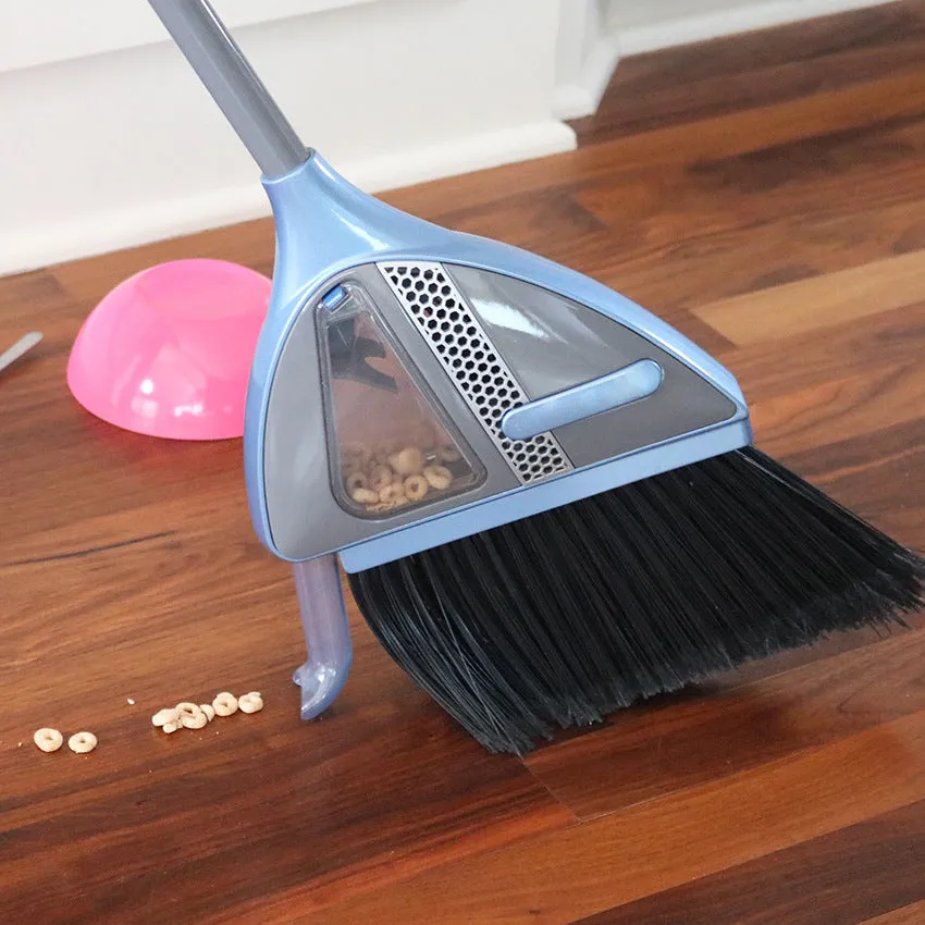 2-in-1 Cordless Sweeper with Built-in Vacuum Broom