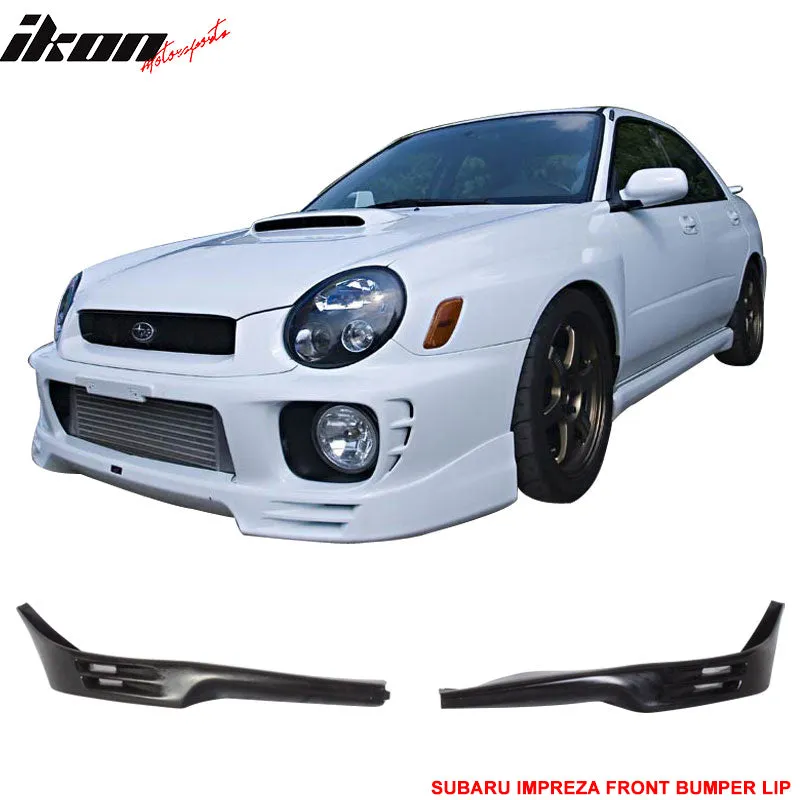 2002-2003 Subaru Impreza V2 Style Front Bumper Lip PU Unpainted Black