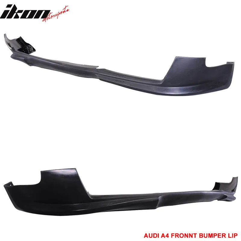 2002-2005 Audi A4 B6 Euro Style Unpainted Black Front Bumper Lip PU