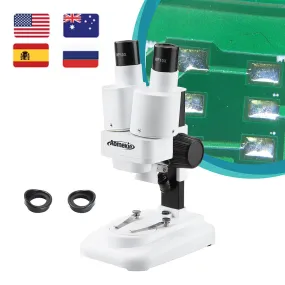 20X AOMEKIE Binocular Stereo Microscope for Mobile Repair & Minerals