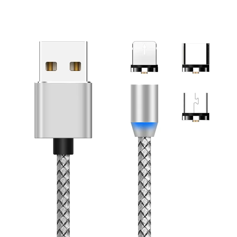 2.4A Fast 3 in 1 iPhone Galaxy Charging Cable Android Type C 360 Degree Rotation