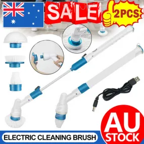 2PCS Cordless Spin Scrubber Kit with 6 Brush Heads