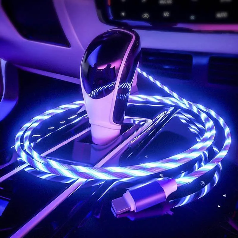 360 Led Color Magnetic Car Charging Cable