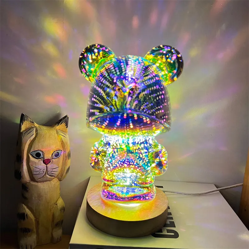 3D Firework Bear Light Luminous Bear Table Lamp or Night Light