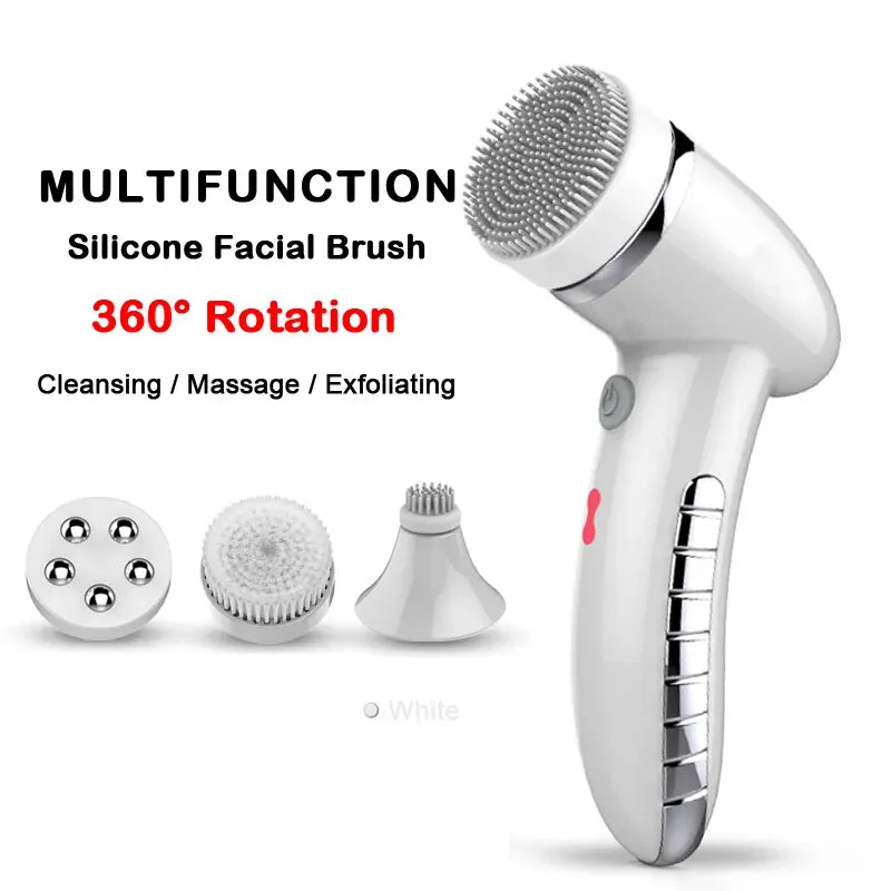 4 In 1 Electric Women 100% Safe Wash Facial Cleansing Brush IPX6 USB Female Electric Face Cleaning Apparatus Nu Face Skin Care