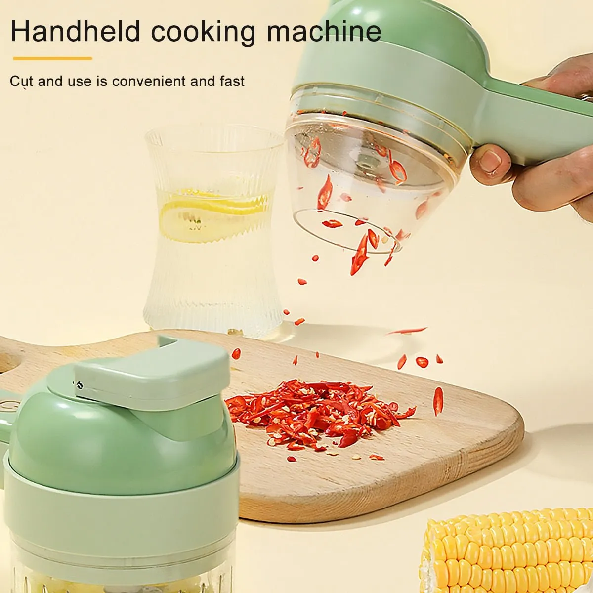 4 In 1 Hand-held Electric Kitchen Vegetable Cutter