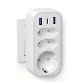 6in1 USB Socket Adapter for Phone Laptop Household Devices