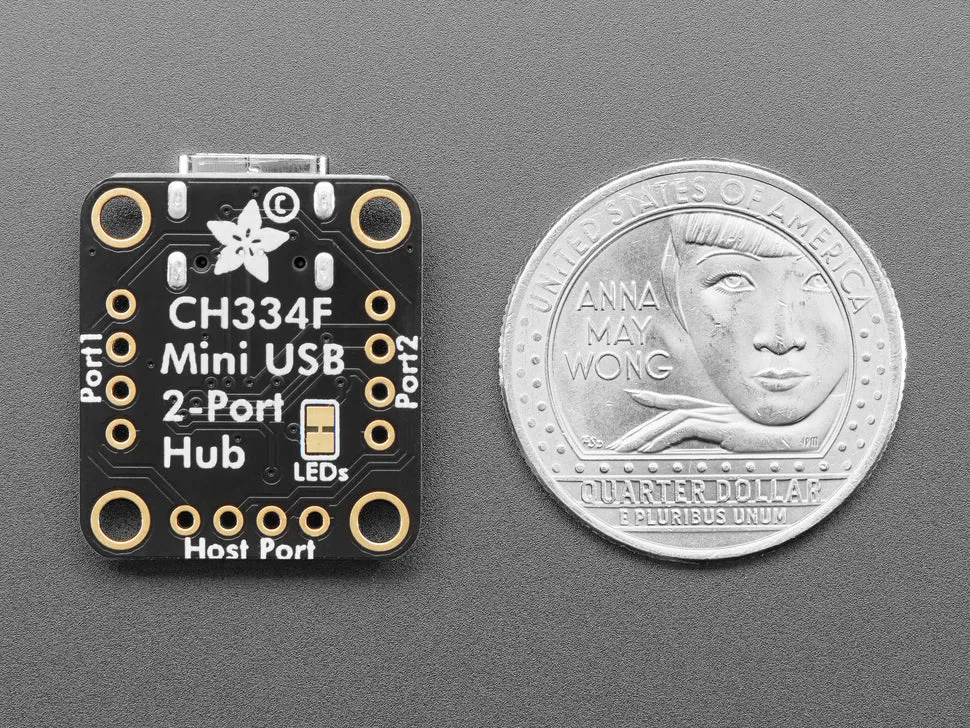 Adafruit CH334F Mini 2-Port USB Hub Breakout