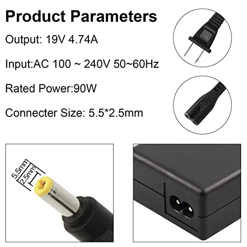 Adapter for Toshiba Satellite C875 C50 C55D C75D L50 L55D L75 L635 L645D L675 A205 A215 A305 A505 A665 U845T U845W PA3516U-1ACA PA5180U-1ACA PA3467U-1ACA PA3714U-1ACA PA3917U-1ACA PA3715U-1ACA Charger