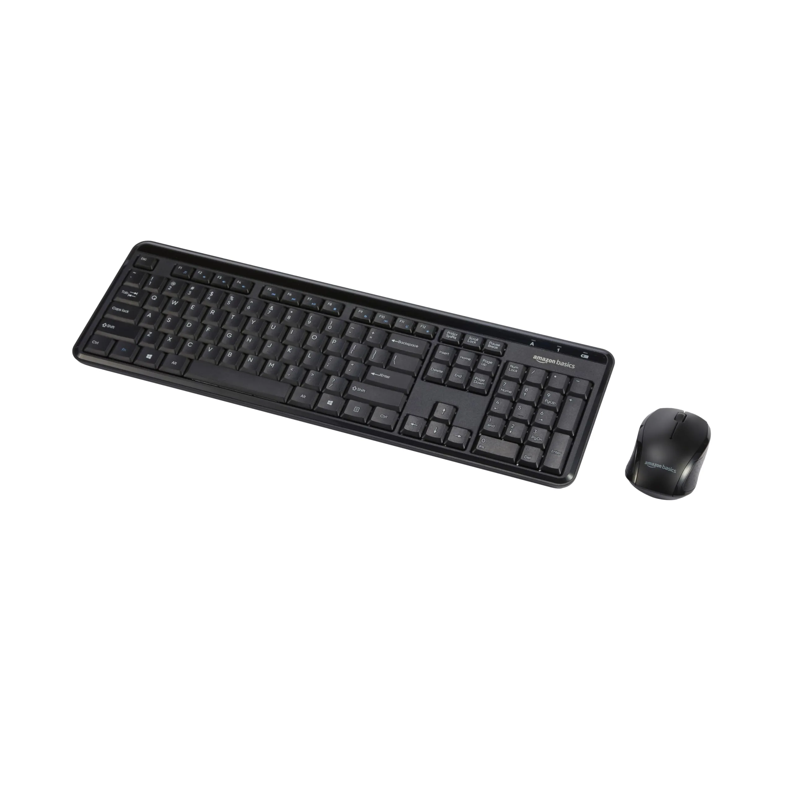 Amazon Basics 2.4GHz Wireless Computer Keyboard and Mouse Combo, Quiet and Compact US Layout (QWERTY), Black