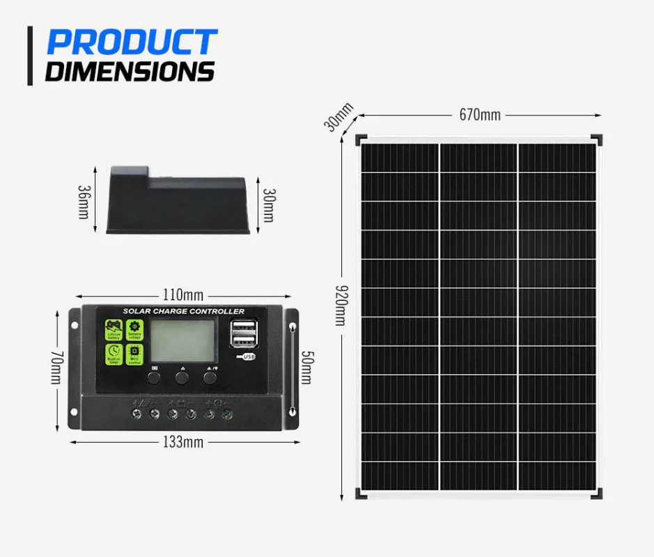 ATEM Power 12V Mono Solar Panel Kit  | 130W/250W | Pair