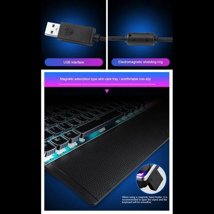 AULA F2088 108-Key Customizable RGB Mechanical Gaming Keyboard with Metal Frame and Brown Switches