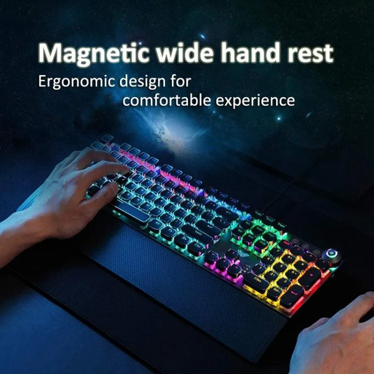 AULA F2088 108-Key Customizable RGB Mechanical Gaming Keyboard with Metal Frame and Brown Switches