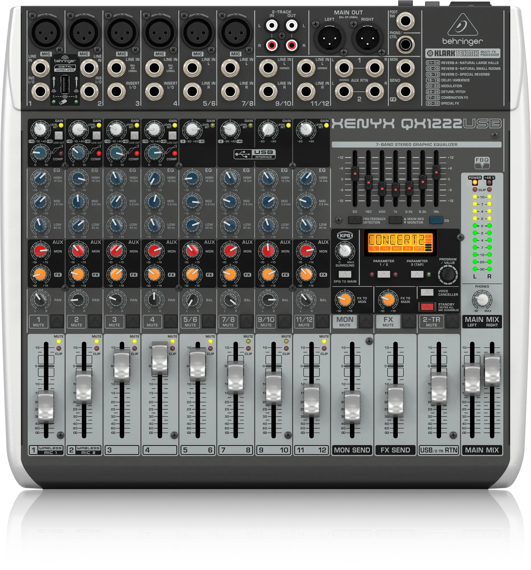 Behringer Xenyx QX1222USB Mixer with USB and Effects (Xenyx-QX1222USB) 