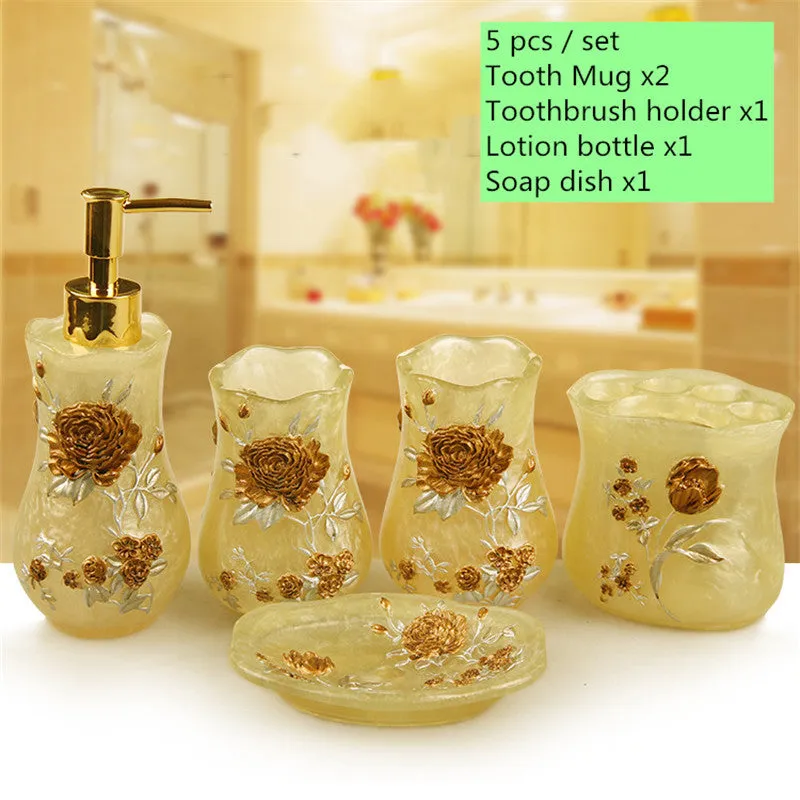 Beige Bathroom Accessory Set