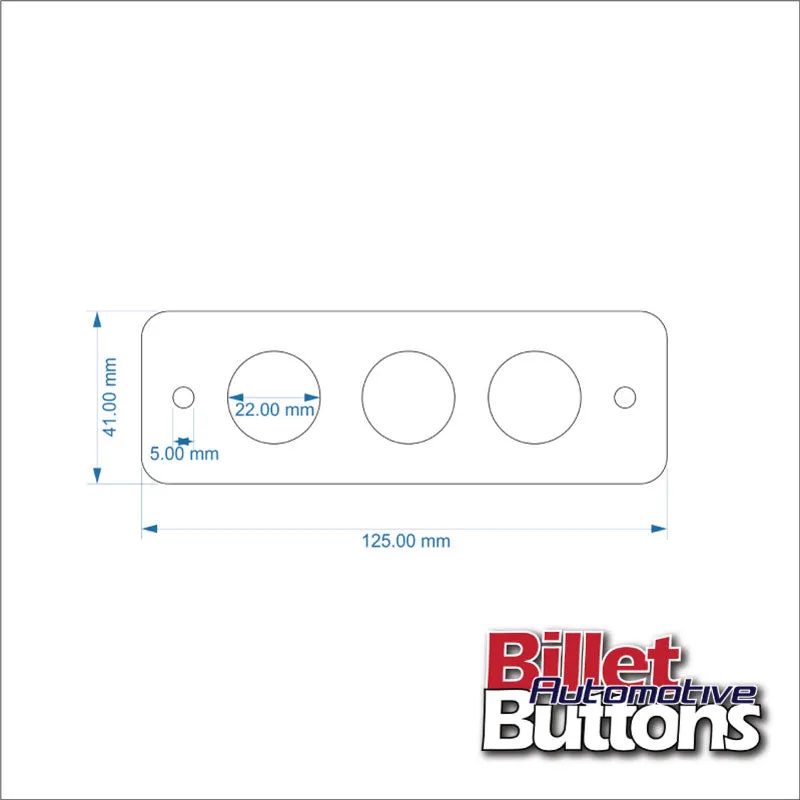 Billet Button 3 hole laser cut switch panel