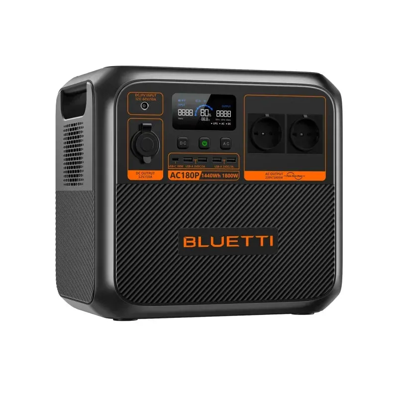 Bluetti AC180P Solar Portable Power Station | 1,800W