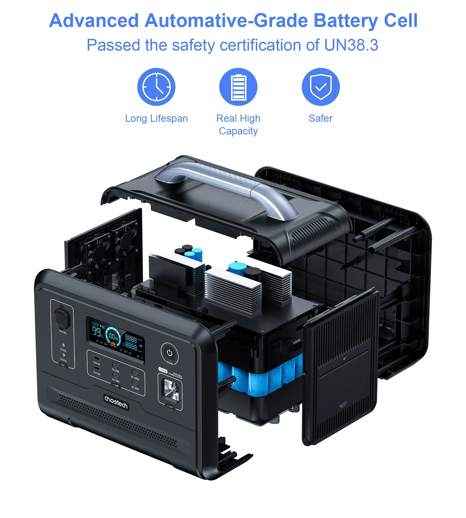 BS005 Choetech 1,200Wh Bidirectional Charging Power Station