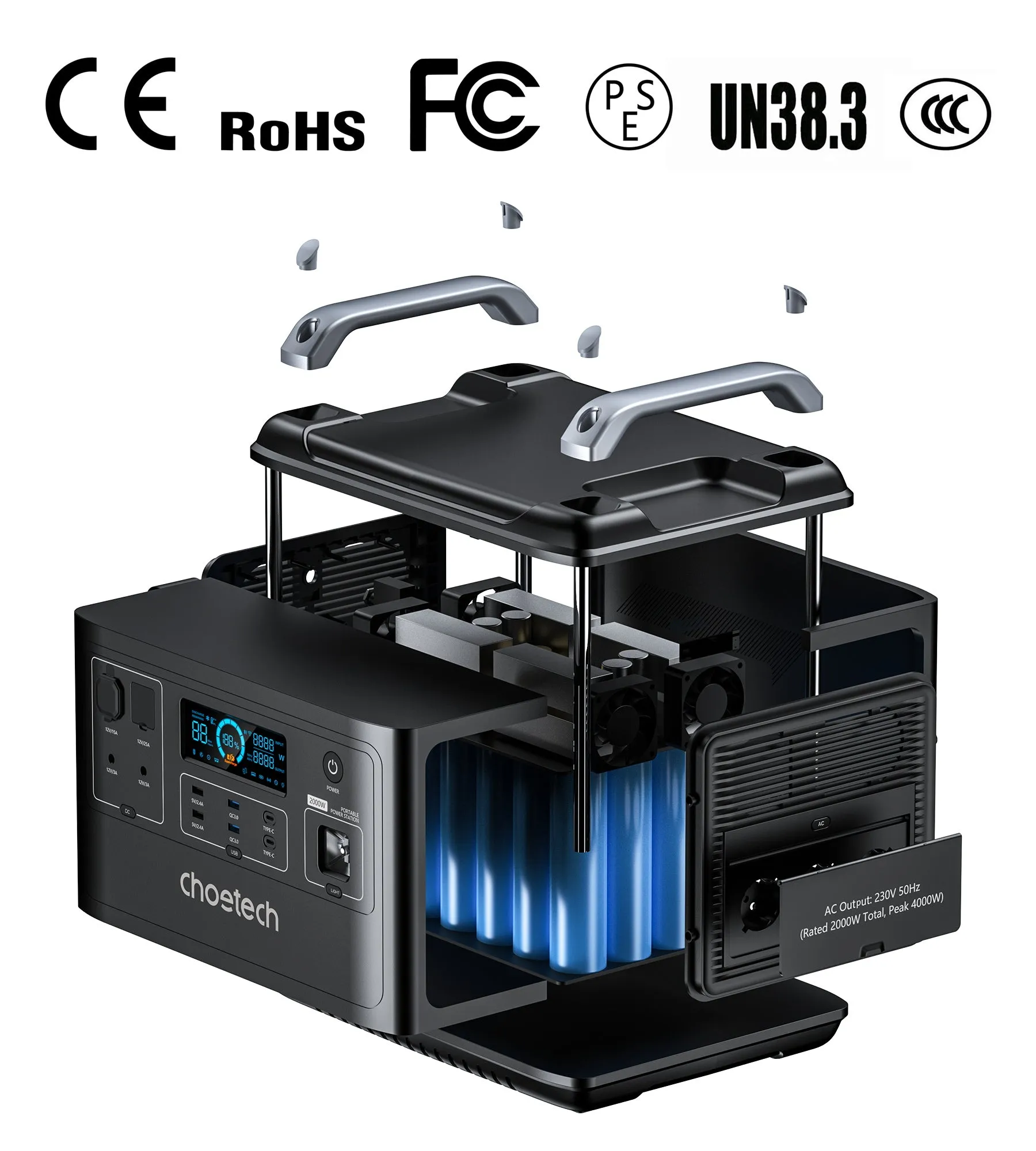 BS006 Choetech 2,000Wh Bidirectional Charging Power Station