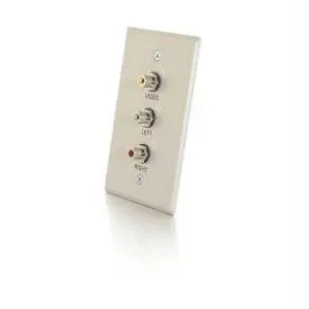 C2g Single Gang Composite Video   Stereo Audio Wall Plate - Brushed Aluminum