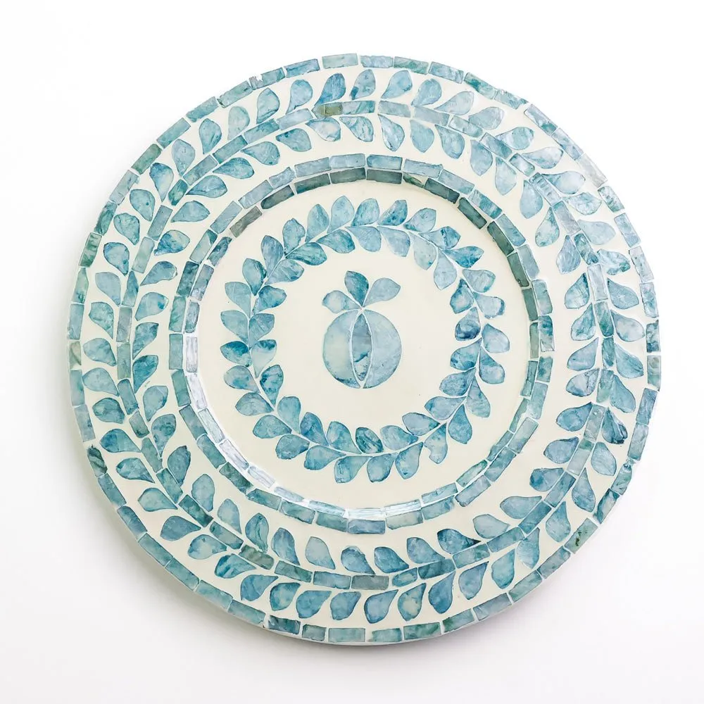 Capiz Shell Pomegranate Charger Teal | Set of 4