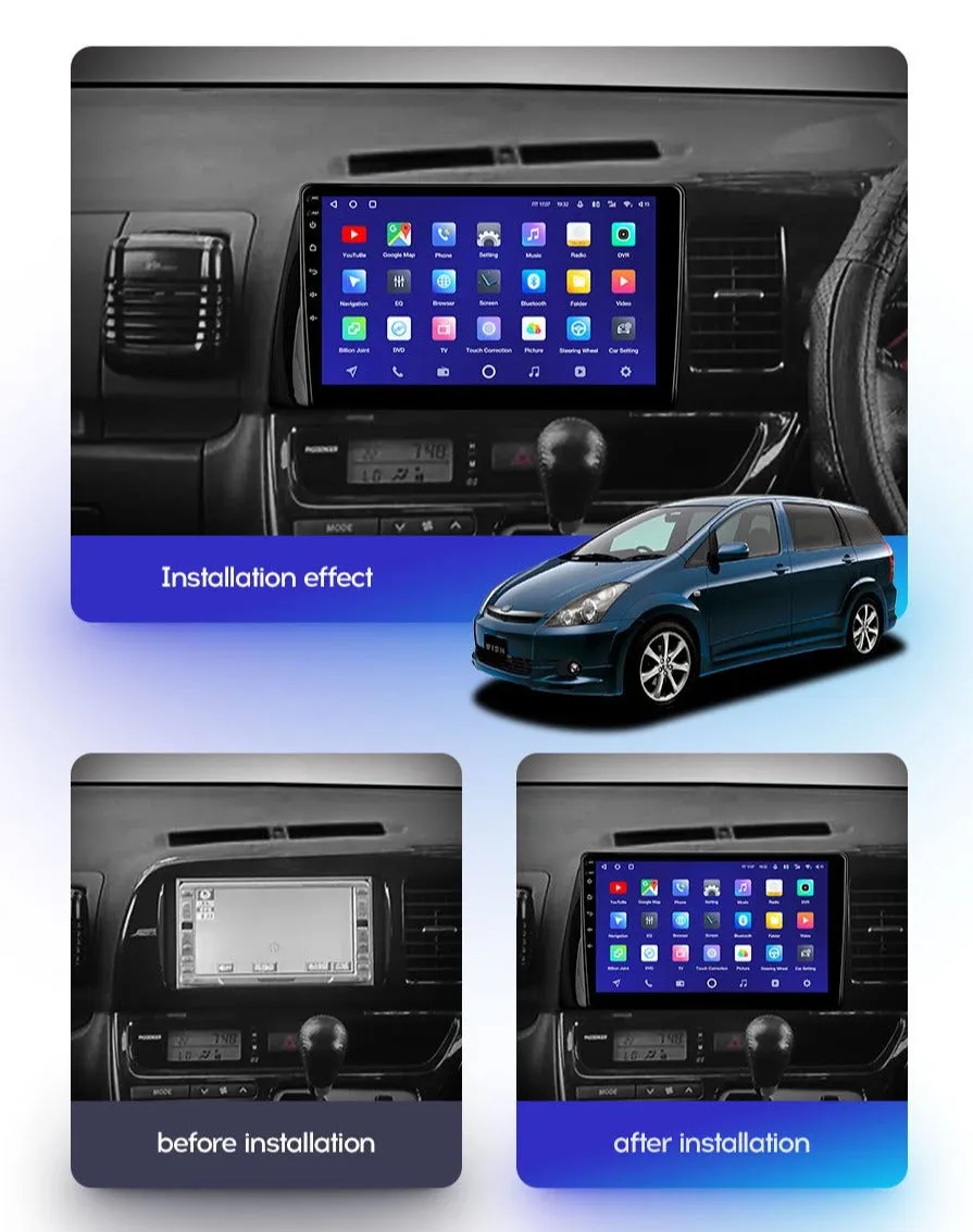 Car Dealz Premium Model 10.2" Android 8.1 For Toyota Wish XE10 2003 - 2009 In Dash Plus OEM Fascia