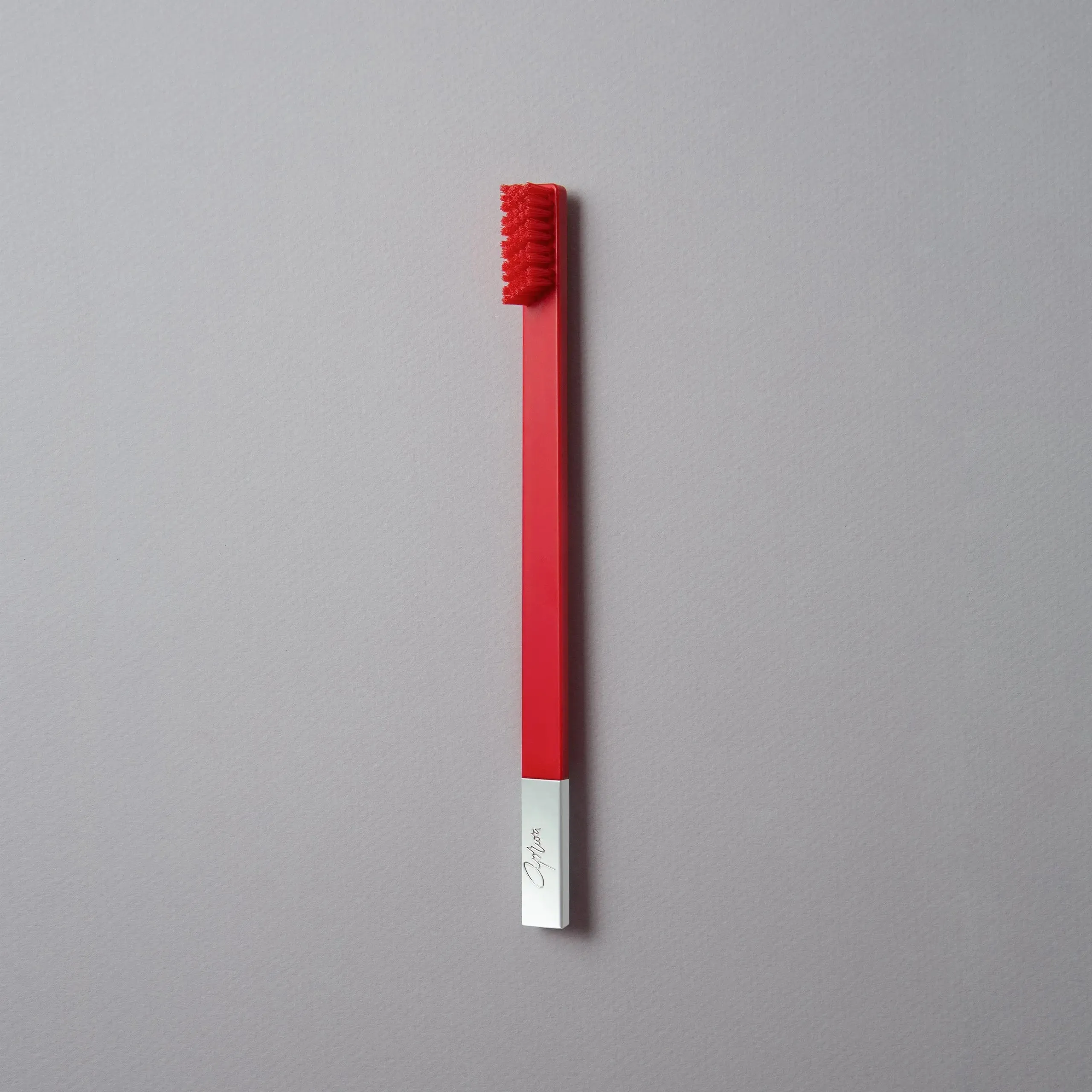 Carmine Red Silver Toothbrush