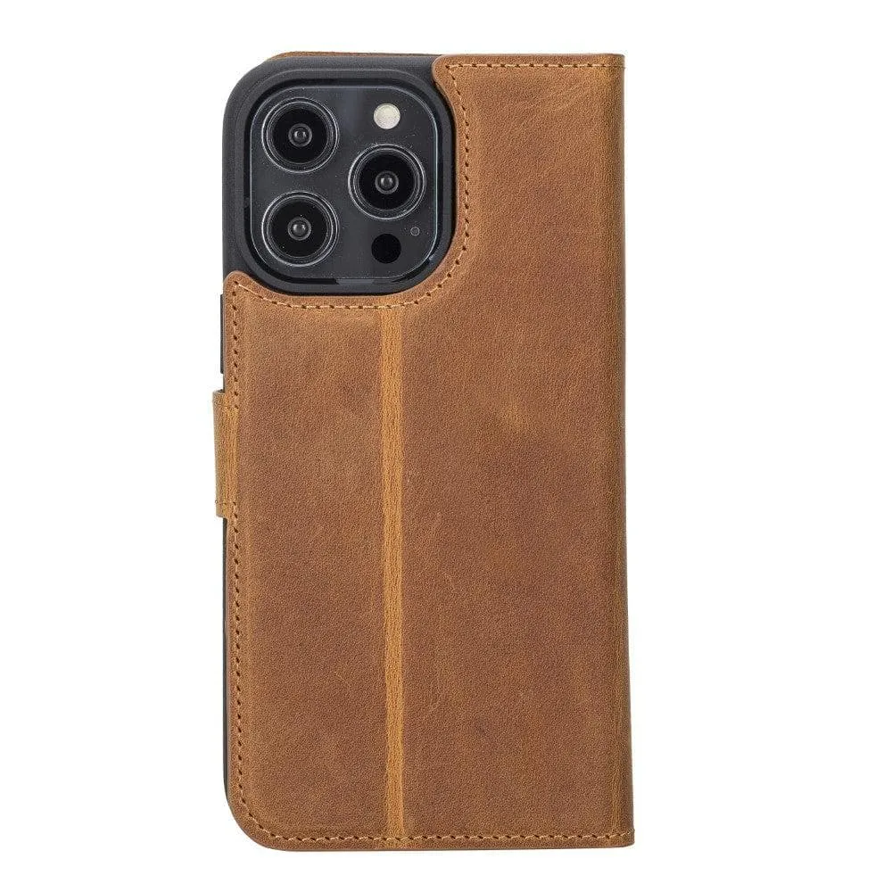 Carter iPhone 14 Pro Detachable Wallet Case, Antique Mocca