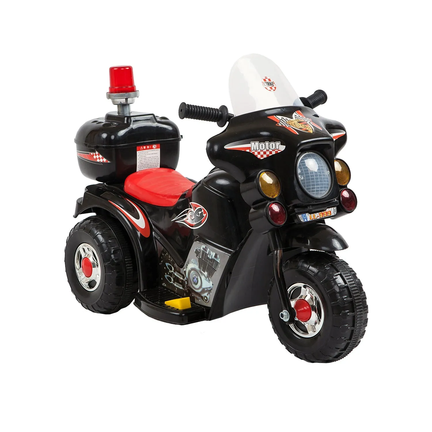 Children's Electric Ride-on Motorcycle (Red) Rechargeable, Up To 1Hr