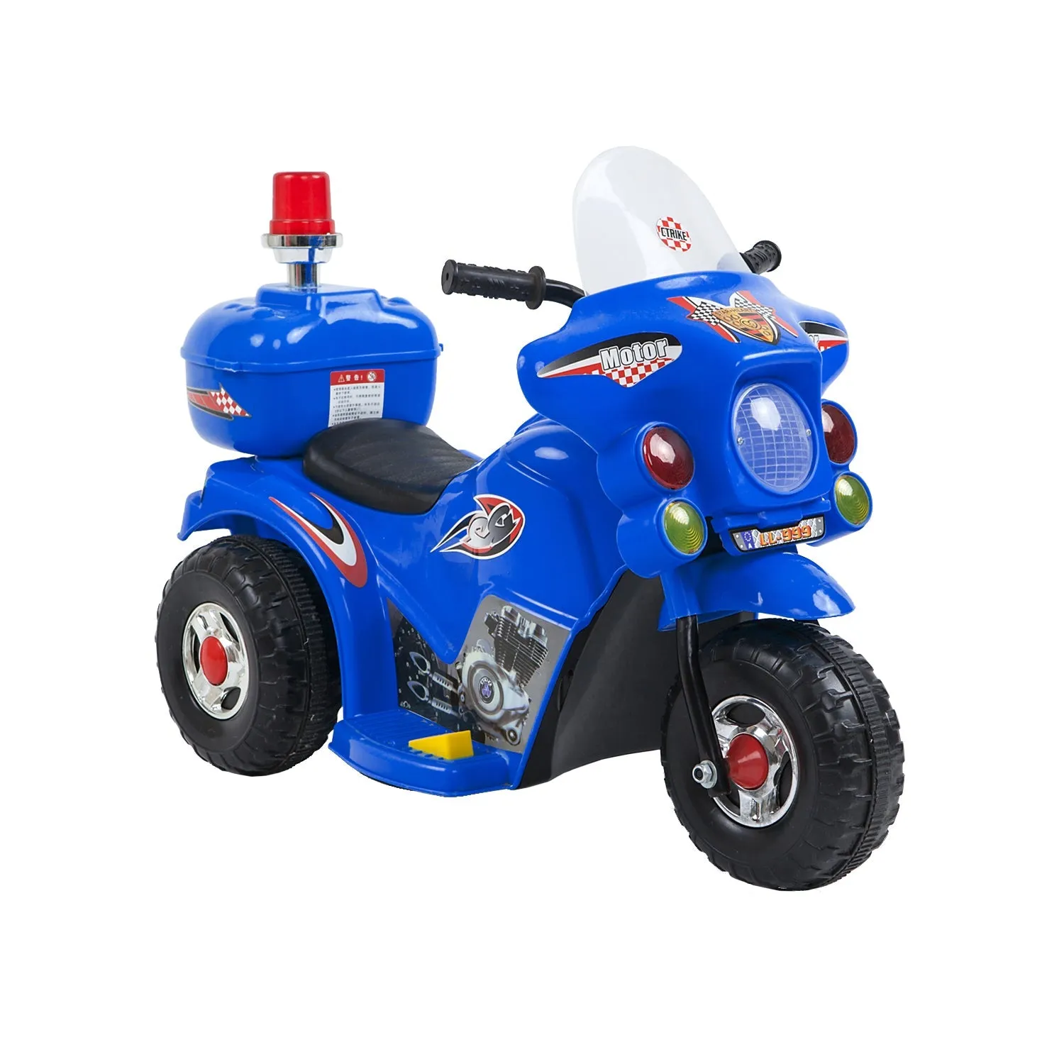 Children's Electric Ride-on Motorcycle (Red) Rechargeable, Up To 1Hr