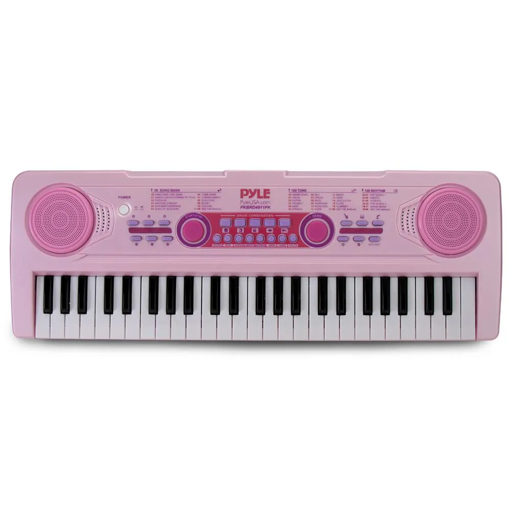 Children’S Musical Karaoke Keyboard - Portable Kids Electronic Piano Keyboard With Built-In Rechargeable Battery & Wired Microphone