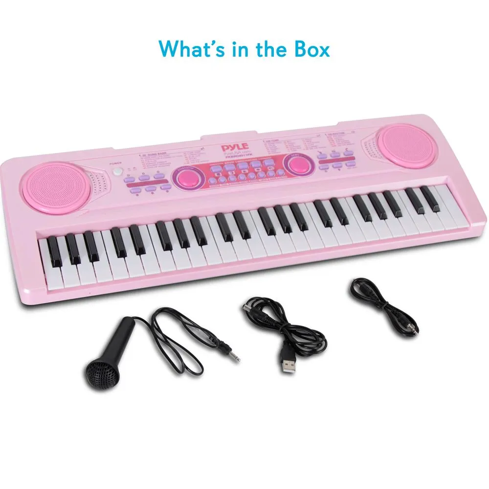 Children’S Musical Karaoke Keyboard - Portable Kids Electronic Piano Keyboard With Built-In Rechargeable Battery & Wired Microphone