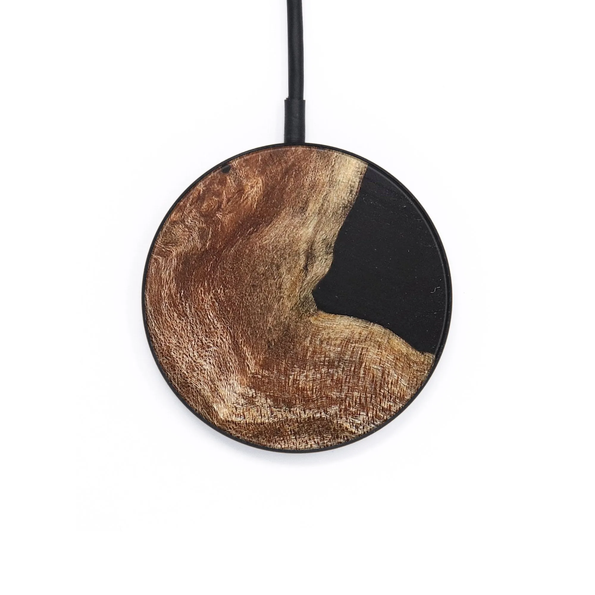 Circle Wood Resin Wireless Charger - Addyson (Pure Black, 697378)