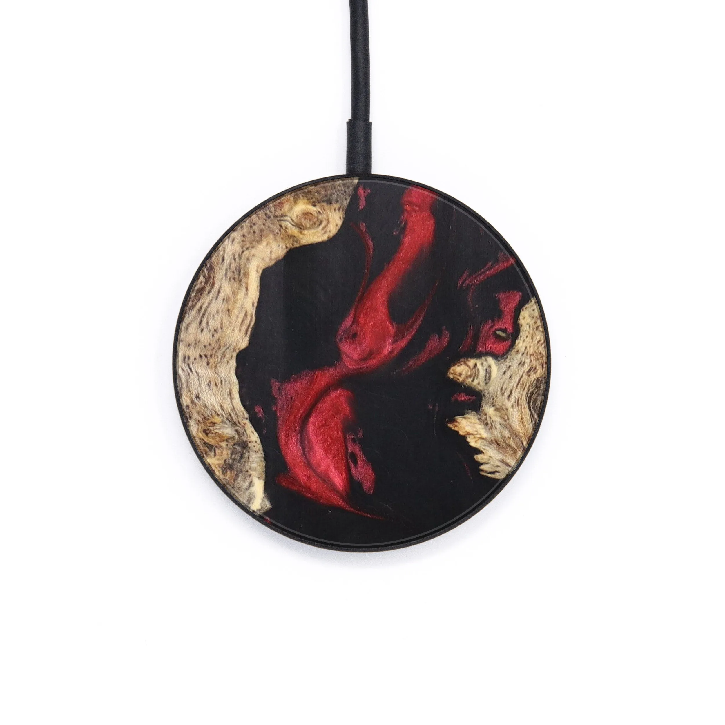 Circle Wood Resin Wireless Charger - Alayah (Red, 636381)