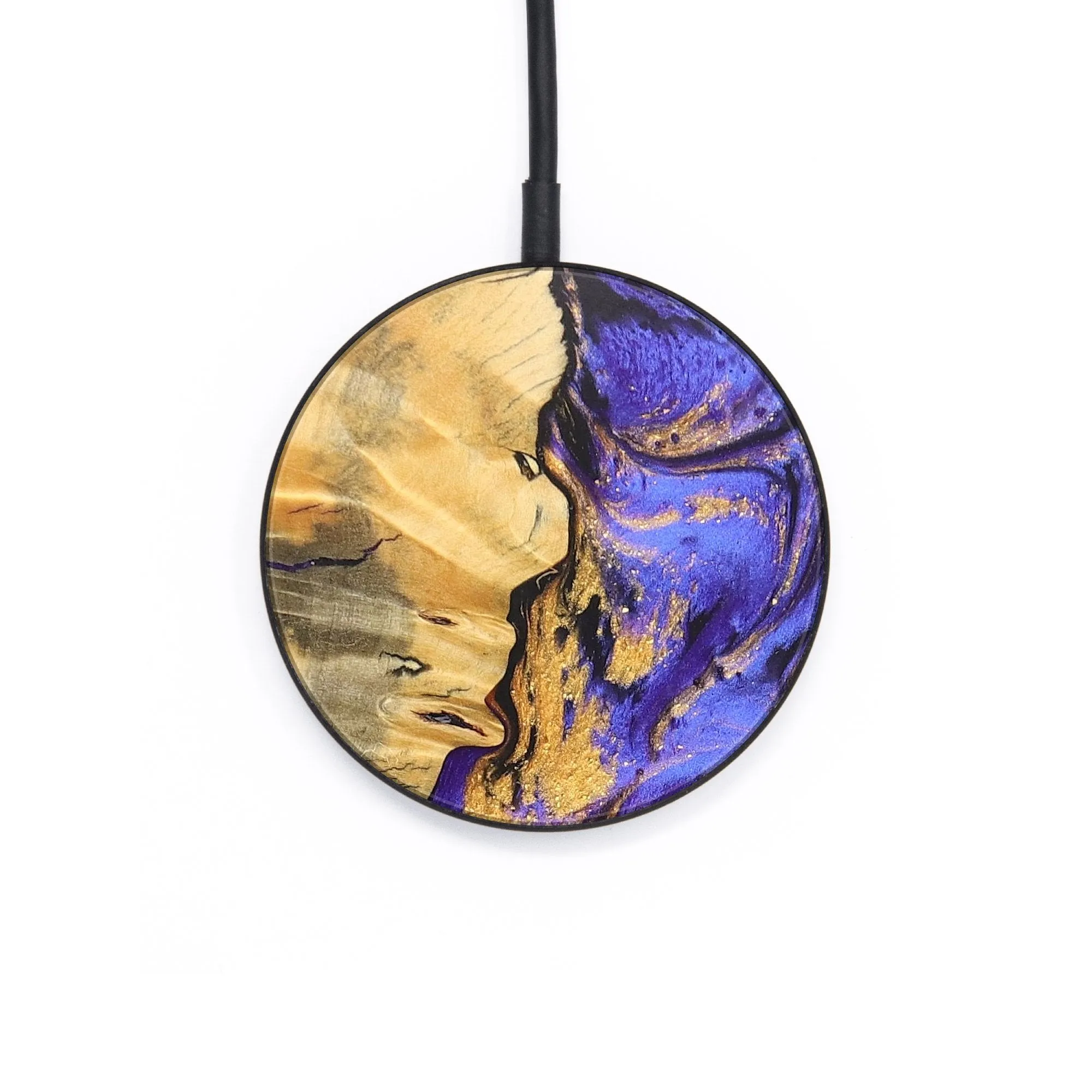 Circle Wood Resin Wireless Charger - Annette (Purple, 685734)