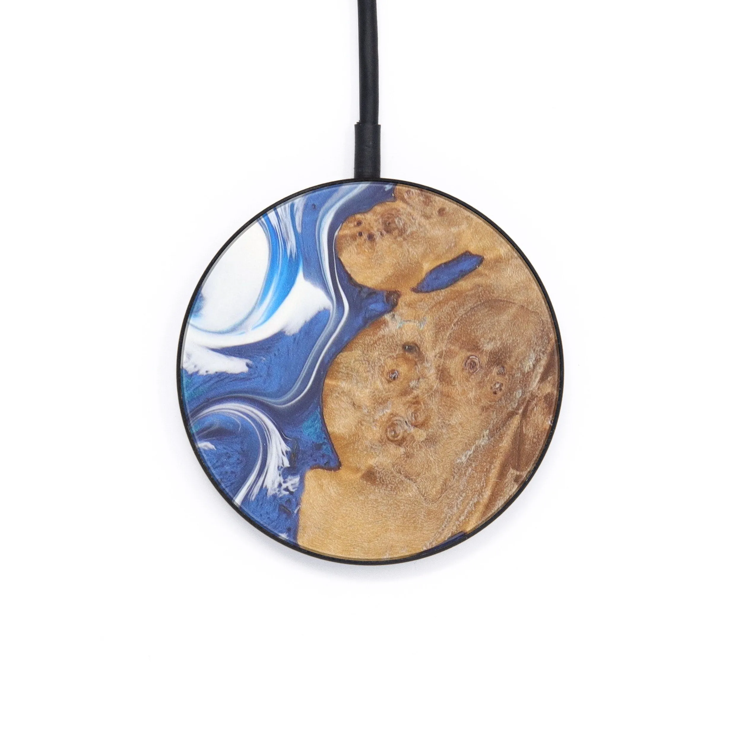 Circle Wood Resin Wireless Charger - Blondie (Dark Blue, 608405)