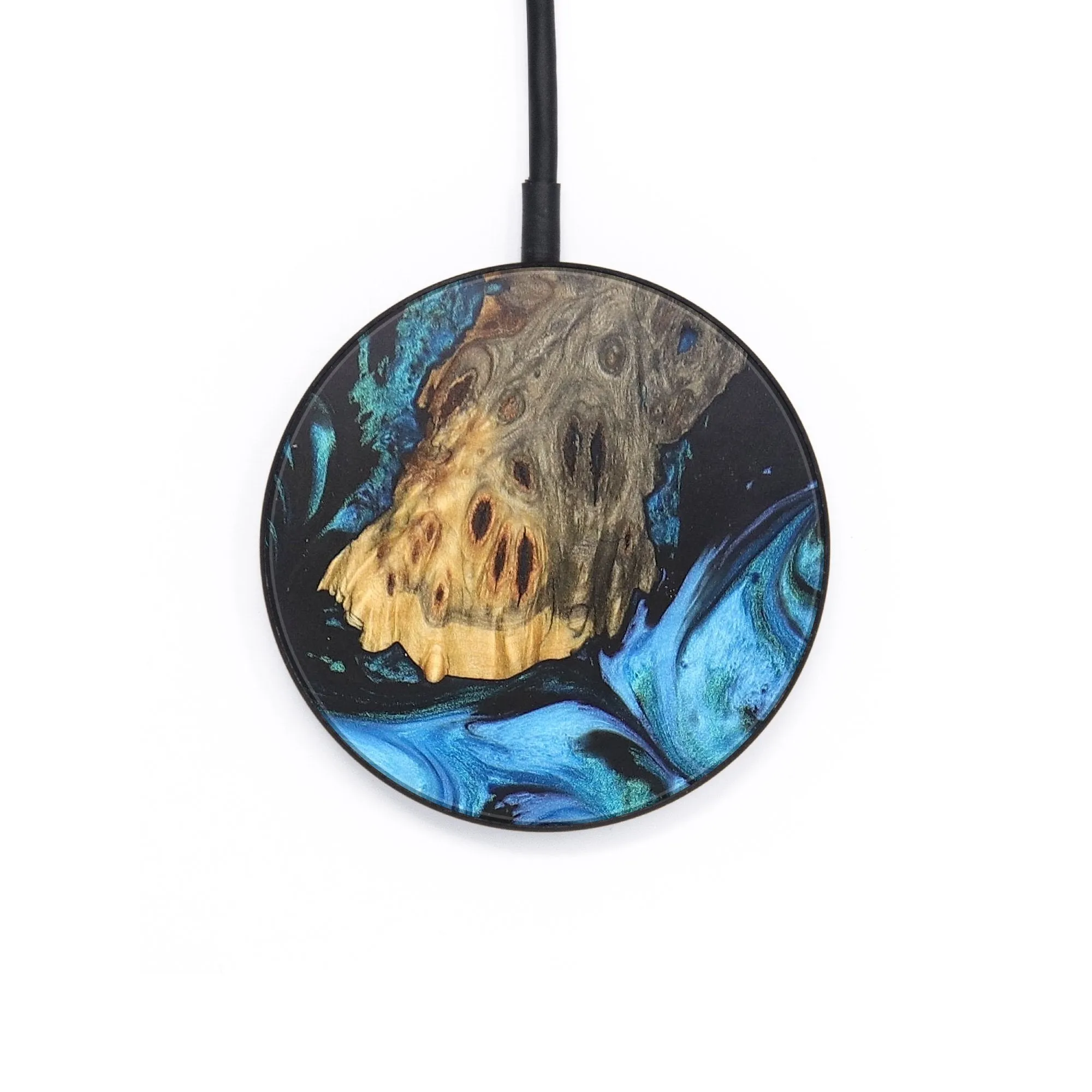 Circle Wood Resin Wireless Charger - Cara (Blue, 681895)