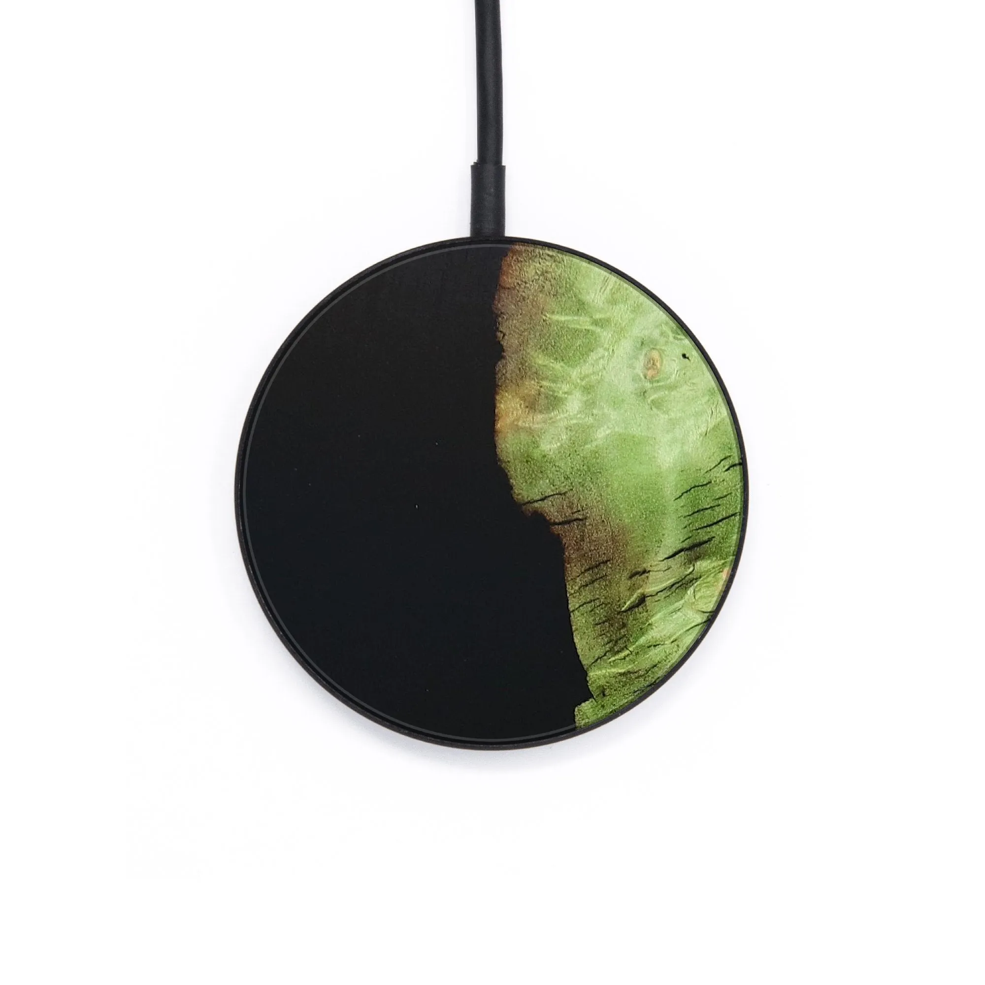 Circle Wood Resin Wireless Charger - Cecil (Pure Black, 677088)