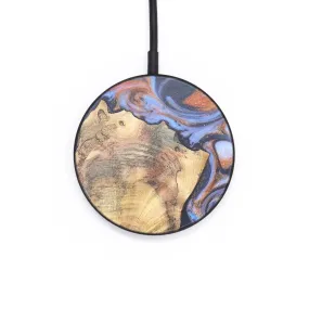 Circle Wood Resin Wireless Charger - Cecilia (Teal & Gold, 671389)