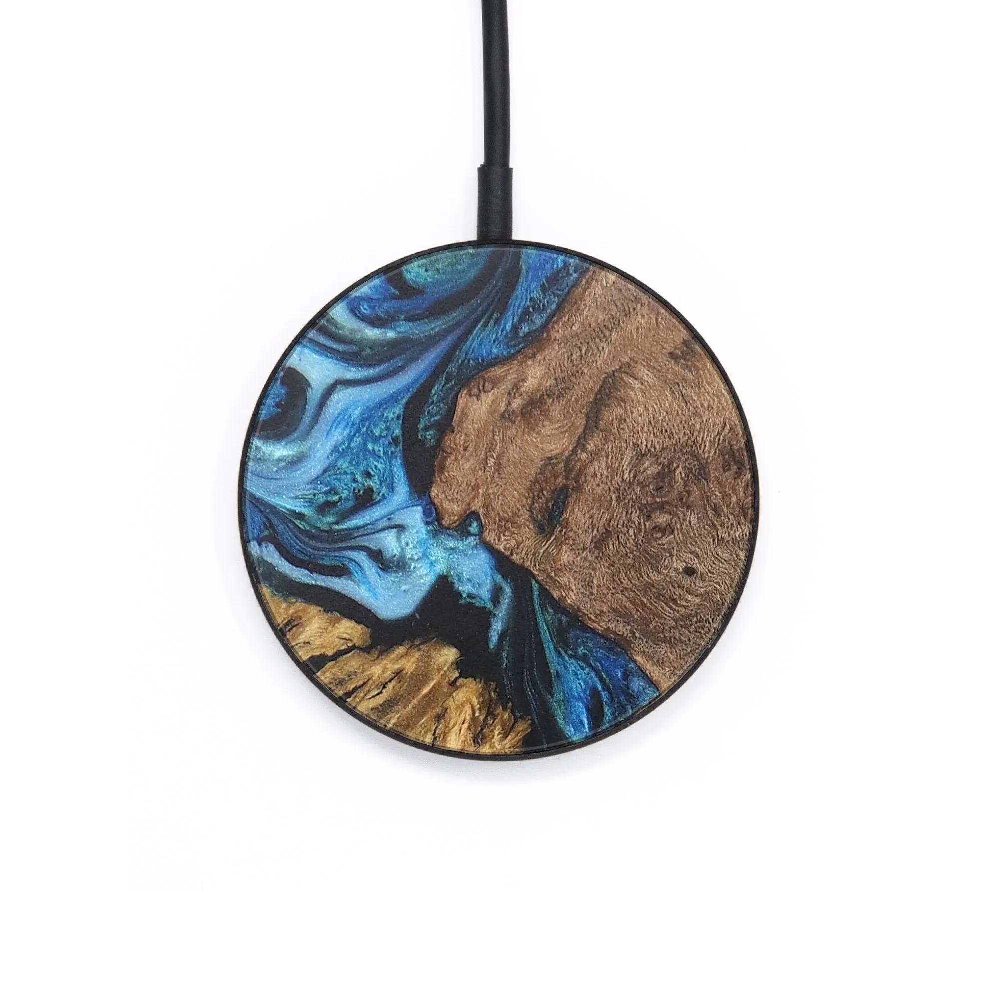 Circle Wood Resin Wireless Charger - Chuck (Blue, 715750)